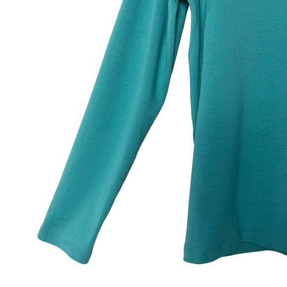 Pendleton teal turquoise blue long sleeve mock turtleneck top size medium - Picture 4 of 12